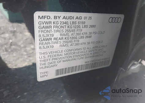 2025 Audi Q3 Premium 45 Tfsi S Line Quattro Tiptronic z USA, uszkodzony, nr VIN WA1DECF34S1038618